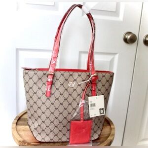 Anne Klein | Logo & Hot Coral Large Tote Purse
